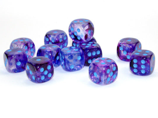 Chessex Nebula Nocturnal/blue 16mm D6 (12 Dice)