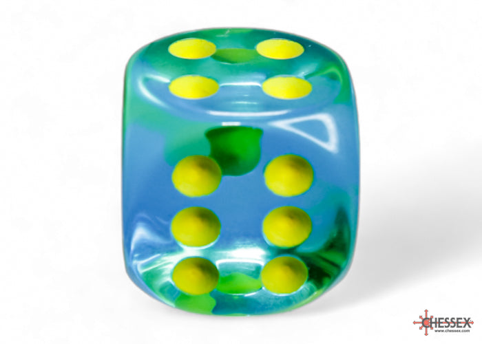 Chessex Gemini Translucent Green-Teal/yellow 16mm D6 (12 Dice)